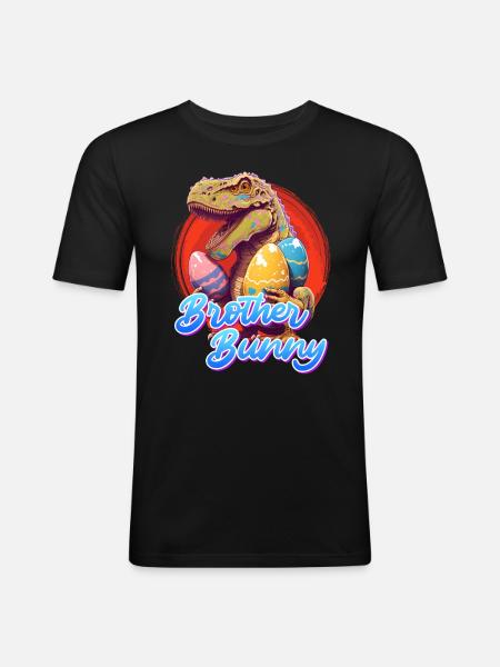Frère Lapin Joyeuses Pâques Enfants - T-shirt près du corps Homme - noir