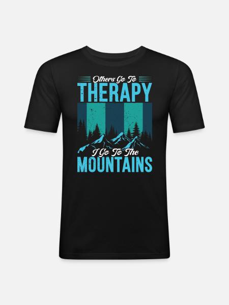 Therapy mountains mountain fan - Men's Slim Fit T-Shirt - black