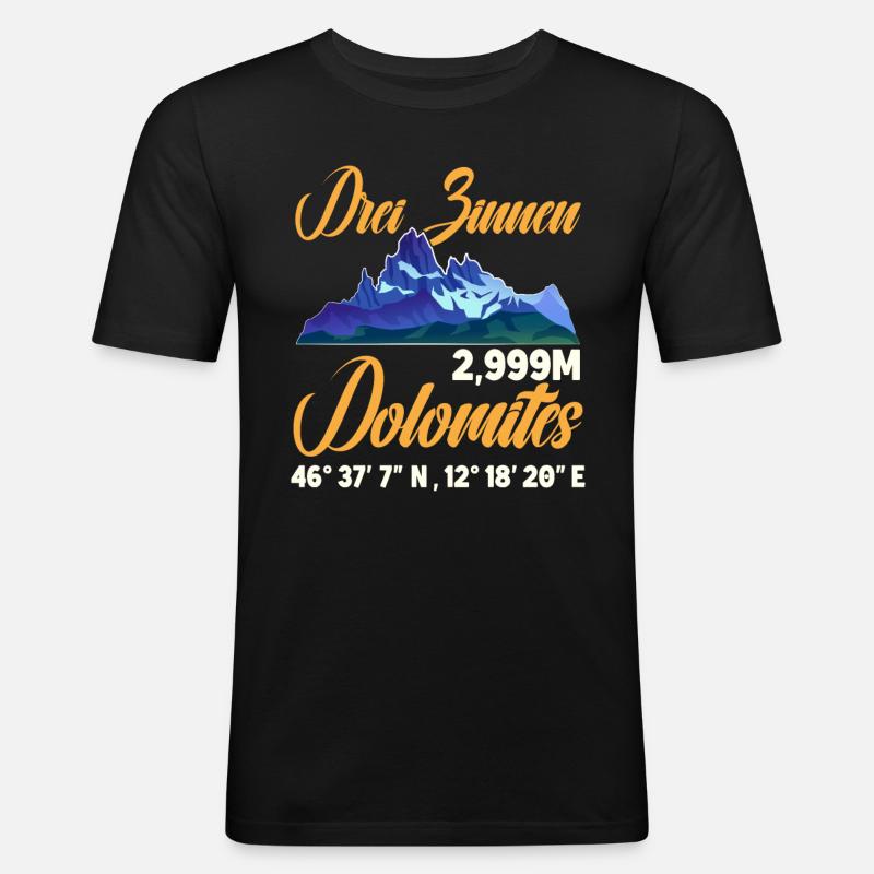 Three Peaks Dolomites climbers - Men's Slim Fit T-Shirt - black
