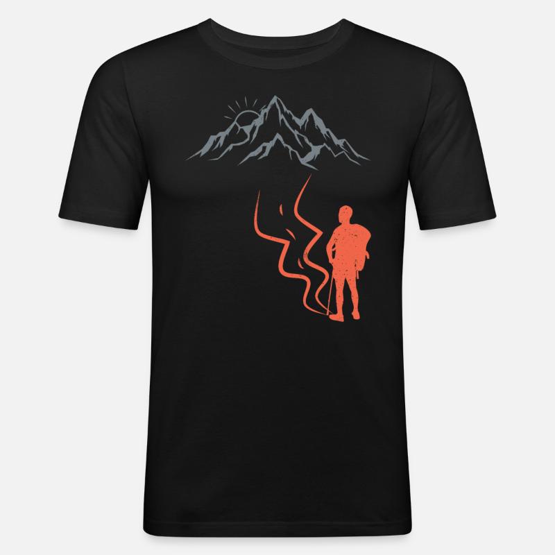 klettern Bergsteiger Wanderer Summit - Männer Slim Fit T-Shirt - Schwarz