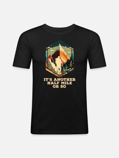 Wanderer lustig Bergsteiger Berge - Männer Slim Fit T-Shirt - Schwarz