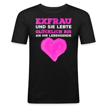 Scheidungsparty Finally Divorced Scheidung - Männer Slim Fit T-Shirt - Schwarz - Vorne - Nik (191cm)