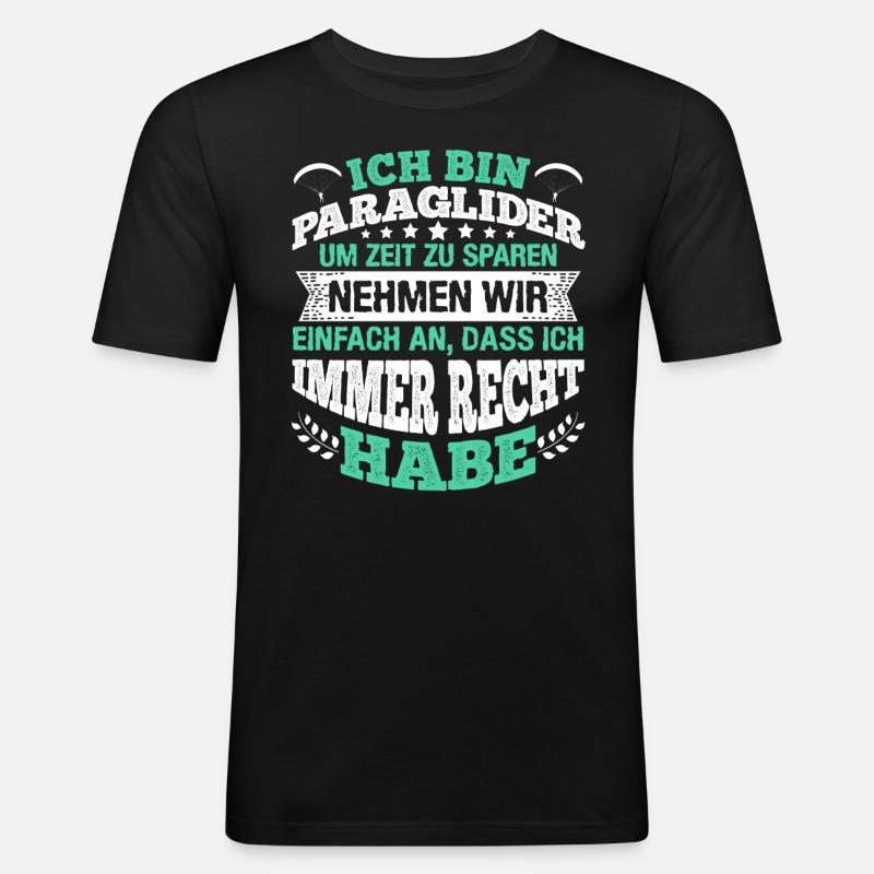 Gleitschirmflieger Ich bin Paraglider Pilot - Männer Slim Fit T-Shirt - Schwarz