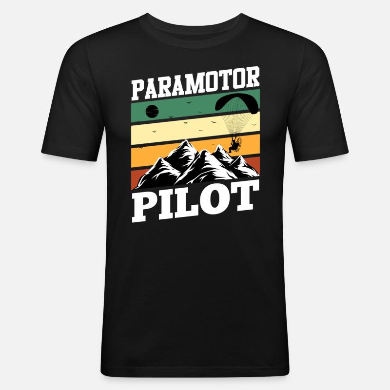 Paramotor Pilot Gleitschirmflieger Paragliding - Männer Slim Fit T-Shirt - Schwarz