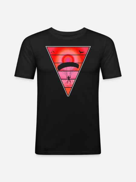 Paragliding Paragliding Pilot Shirt - Men's Slim Fit T-Shirt - black