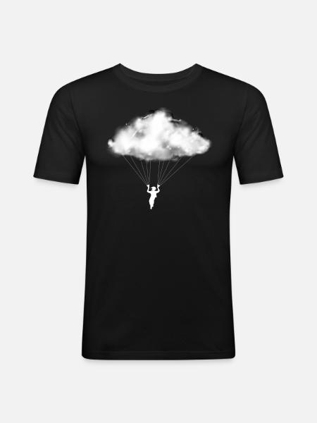Paraglider Cloud Paraglider Mountains - Men's Slim Fit T-Shirt - black
