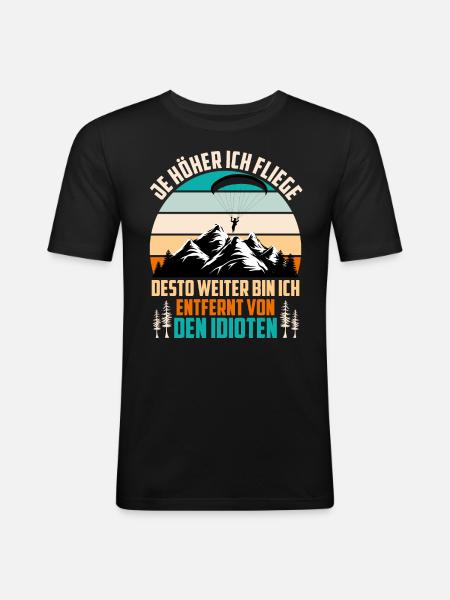 Parapentes Plus je vole Parapentes - T-shirt près du corps Homme - noir