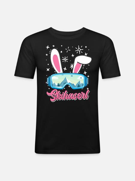 Ski Bunny Après Ski Party Skiløber Bunny - Herre Slim Fit T-Shirt - sort