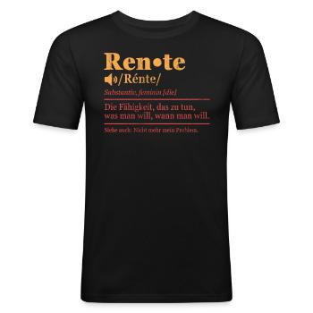 Rente Rentner Rentenalter Renteneintritt Renten - Männer Slim Fit T-Shirt - Schwarz - Vorne - Nik (191cm)