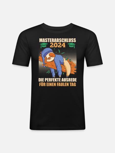 Masterabschluss 2024 Perfekte Ausrede Masterarbeit - Männer Slim Fit T-Shirt - Schwarz