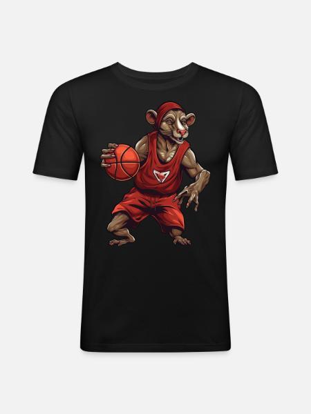 Rats Basketball Player - Men's Slim Fit T-Shirt - black