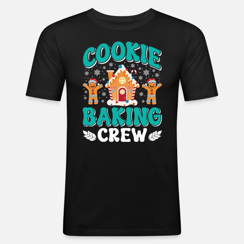 Weihnachtsgebäck Cookie Baking Crew Backfans - Männer Slim Fit T-Shirt - Schwarz