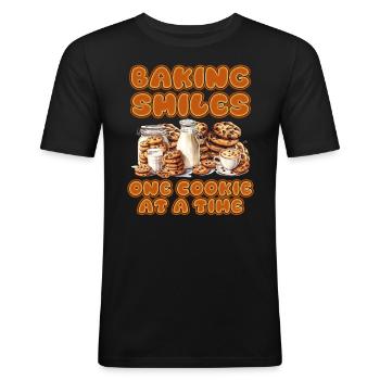 Backen Freude Verbreiten Plätzchen für Plätzchen - Männer Slim Fit T-Shirt - Schwarz - Vorne - Nik (191cm)