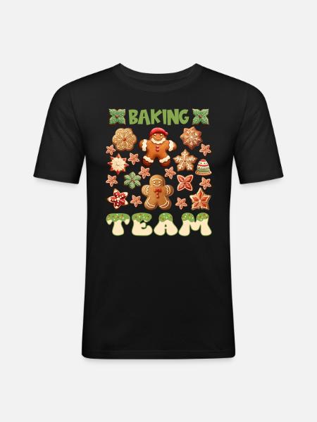 Cookie Baking Team Christmas - Men's Slim Fit T-Shirt - black