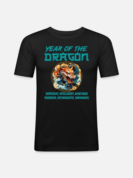 Kinesisk nytår år af Dragon Kina - Herre Slim Fit T-Shirt - sort