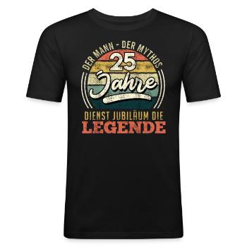 25 Jahre im Dienst Der Mann Der Mythos Die Legende - Männer Slim Fit T-Shirt - Schwarz - Vorne - Nik (191cm)