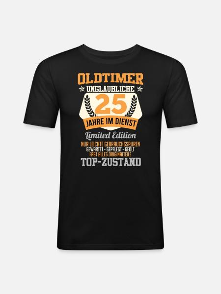 VINTAGE 25 års bruk i topp stand - Slim Fit T-skjorte for menn - svart