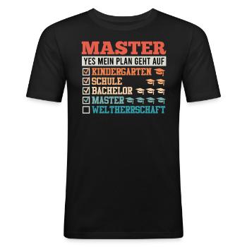 Master's Degree Master's Degree Passed Master's Thesis - Men's Slim Fit T-Shirt - black - Front - Nik (191cm)