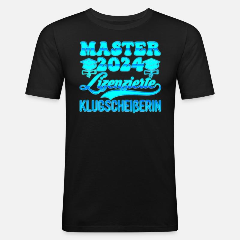 Master 2024 Lizenzierte Klugscheißerin Abschluss - Männer Slim Fit T-Shirt - Schwarz