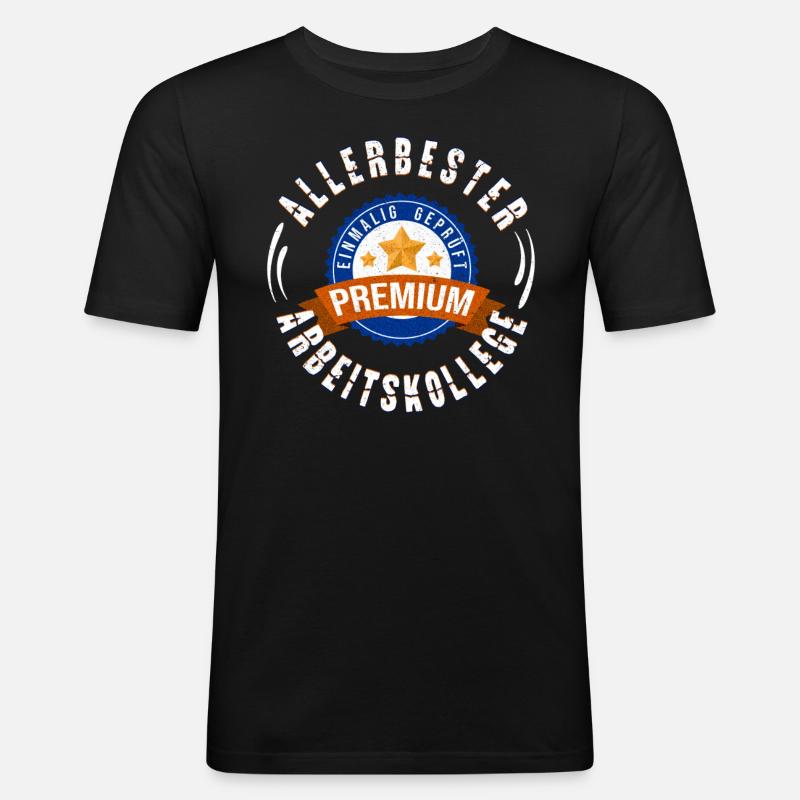 Abschiedsparty Allerbester Arbeitskollege - Männer Slim Fit T-Shirt - Schwarz