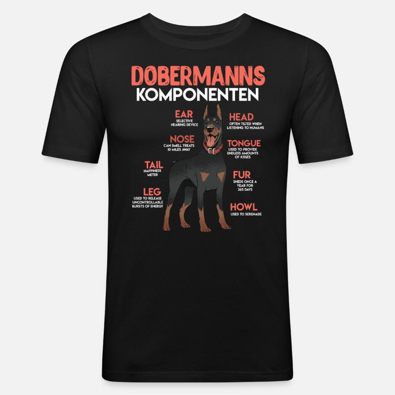 DOBERMANN KOMPONENTEN Anatomie Doberman - Männer Slim Fit T-Shirt - Schwarz