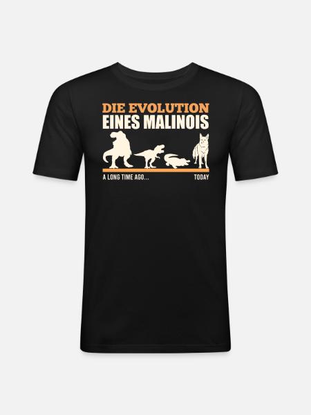 EVOLUTION EINES MALINOIS Schäferhund Besitzer - Männer Slim Fit T-Shirt - Schwarz