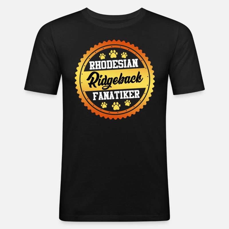 RHODESIAN RIDGEBACK FANATIKER Hundebesitzer - Männer Slim Fit T-Shirt - Schwarz