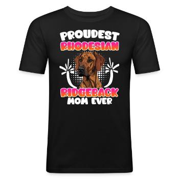 Rhodesian Ridgeback PROUDEST RIDGEBACK MOM EVER - Men's Slim Fit T-Shirt - black - Front - Nik (191cm)