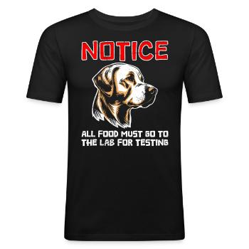 Labrador Lovers NOTICE All Food to Lab - Men's Slim Fit T-Shirt - black - Front - Nik (191cm)