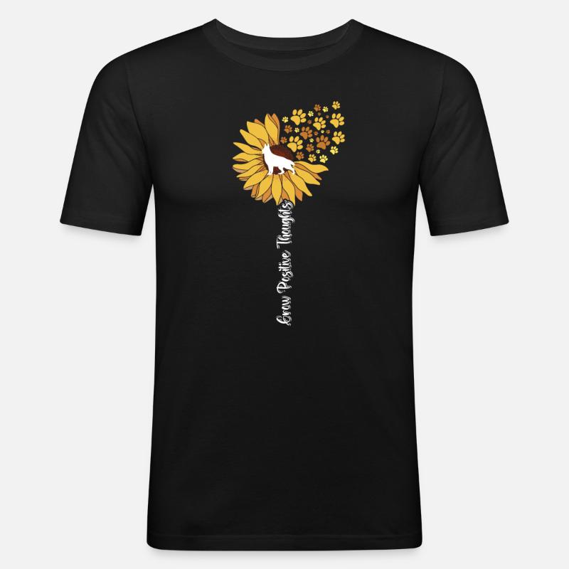 Deutscher Schäferhund FREE POSITIVE THOUGHTS - Männer Slim Fit T-Shirt - Schwarz