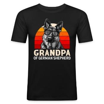 German Shepherd Fan Merchandise Grandpa of German Shepherd - Men's Slim Fit T-Shirt - black - Front - Nik (191cm)
