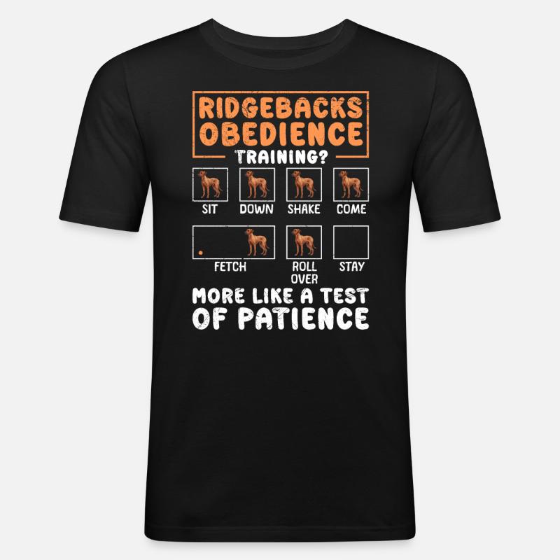 ENTRAÎNEMENT D’OBÉISSANCE DE RIDGEBACK Plaisir - T-shirt près du corps Homme - noir