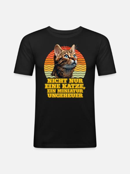 Bengalsk kat IKKE BARE EN KAT MINIATURE - Herre Slim Fit T-Shirt - sort