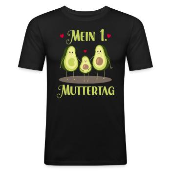 Zukünftige Mutter 1. Muttertag Bald Mama - Männer Slim Fit T-Shirt - Schwarz - Vorne - Nik (191cm)