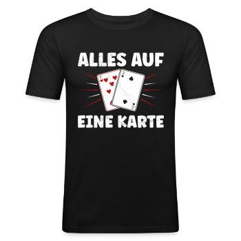 Joueurs de poker ALL IN ONE CARD Fun - T-shirt près du corps Homme - noir - Devant - Nik (191cm)