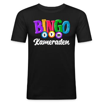 Bingo Liebhaber BINGO KAMERADEN Lustiges Bingo - Männer Slim Fit T-Shirt - Schwarz - Vorne - Nik (191cm)
