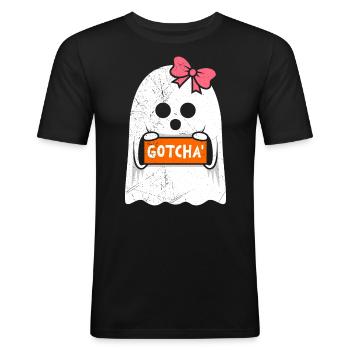 Halloween Kostüm Kinder ERWISCHT Lustiges - Männer Slim Fit T-Shirt - Schwarz - Vorne - Nik (191cm)