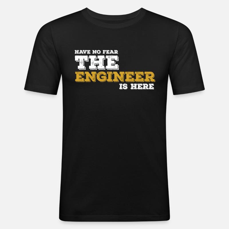 Ingenieur Engineer Techniker Geschenk Idee - Männer Slim Fit T-Shirt - Schwarz