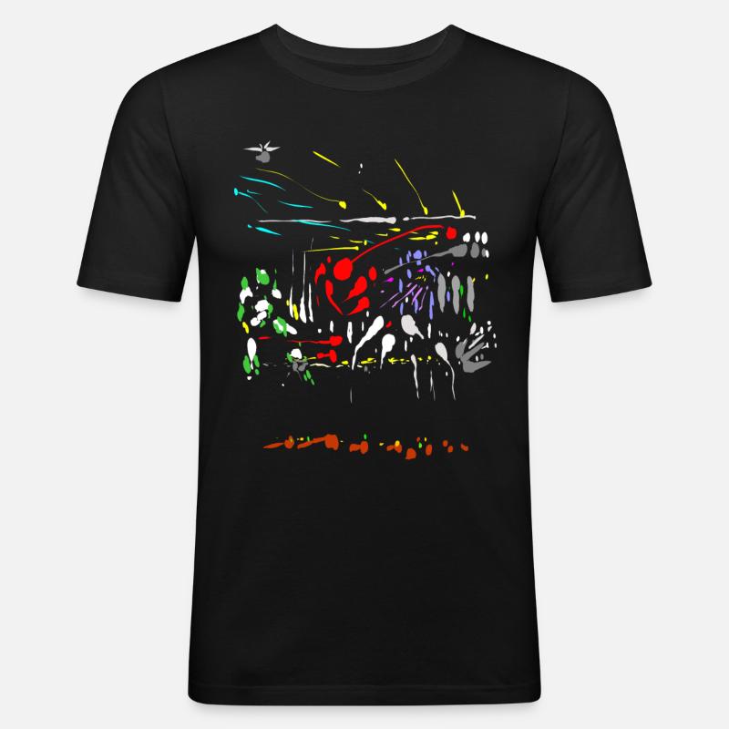 abstrakt - Männer Slim Fit T-Shirt - Schwarz