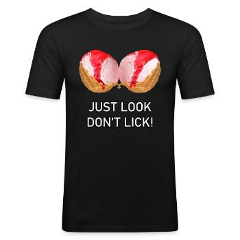 Boobs de crème glacée - T-shirt près du corps Homme - noir - Devant - Nik (191cm)