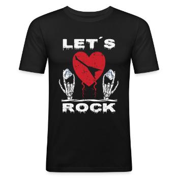 Lass uns Rocken - Männer Slim Fit T-Shirt - Schwarz - Vorne - Nik (191cm)
