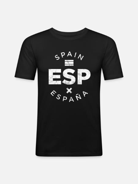 ESP, Spanien - Männer Slim Fit T-Shirt - Schwarz