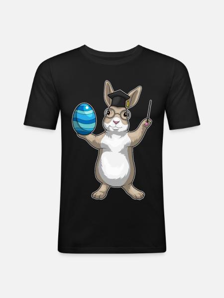 Bunny Easter Teacher - Men's Slim Fit T-Shirt - black