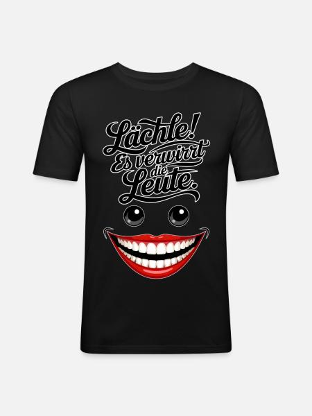 Always smiling - Men's Slim Fit T-Shirt - black