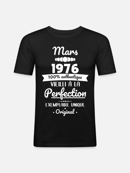 50th Anniversary - March 1976 Original - Men's Slim Fit T-Shirt - black