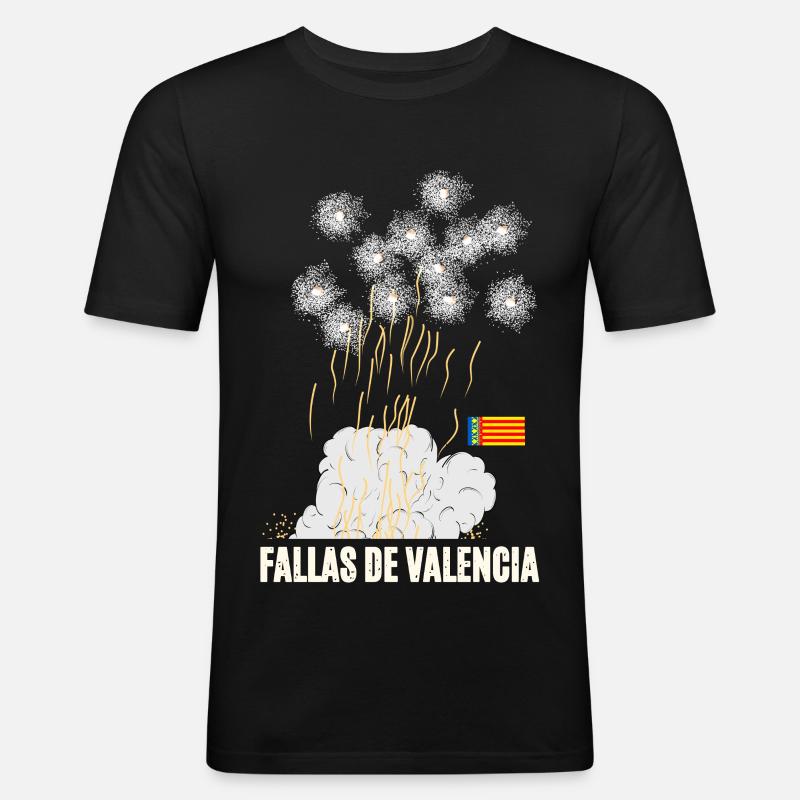 Fallas De Valencia Fireworks - Men's Slim Fit T-Shirt - black