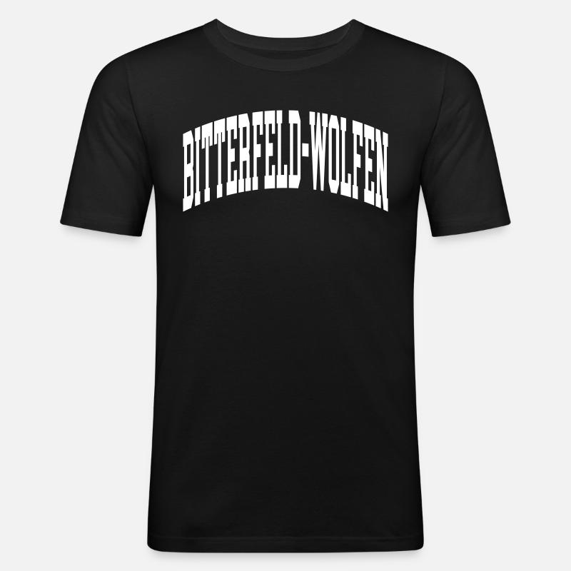 Bitterfeld-Wolfen - Männer Slim Fit T-Shirt - Schwarz