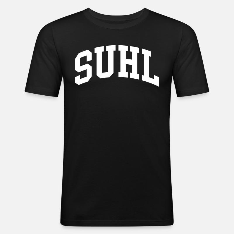 Suhl - Männer Slim Fit T-Shirt - Schwarz