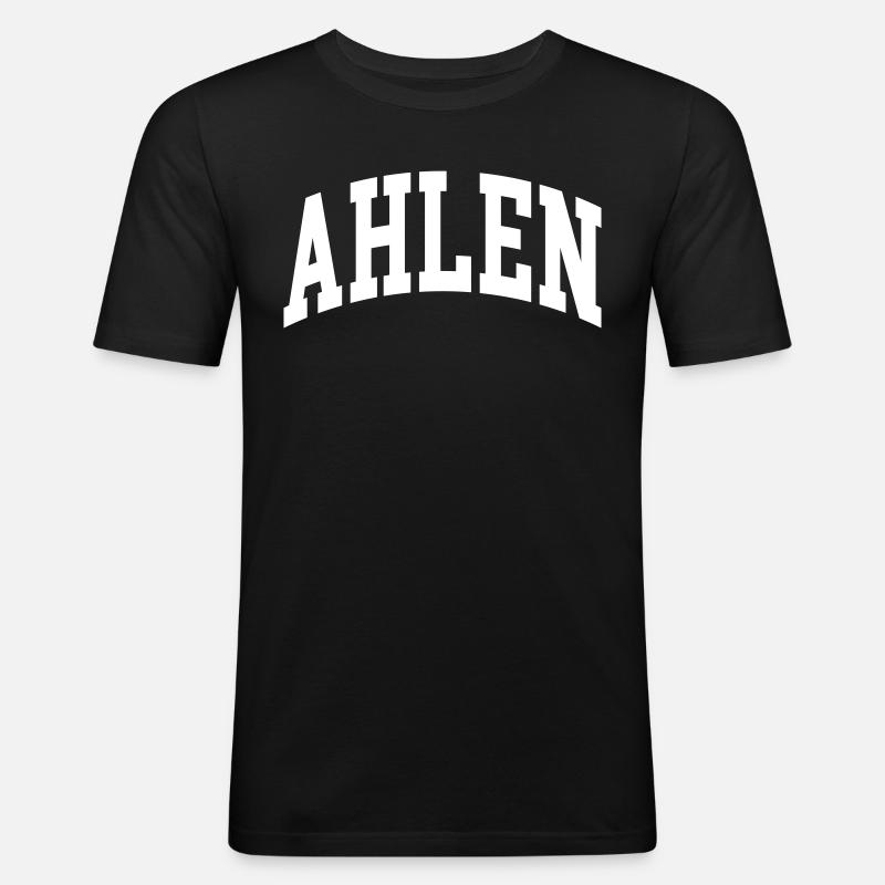 Ahlen - Männer Slim Fit T-Shirt - Schwarz
