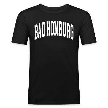 Bad Homburg - T-shirt près du corps Homme - noir - Devant - Nik (191cm)